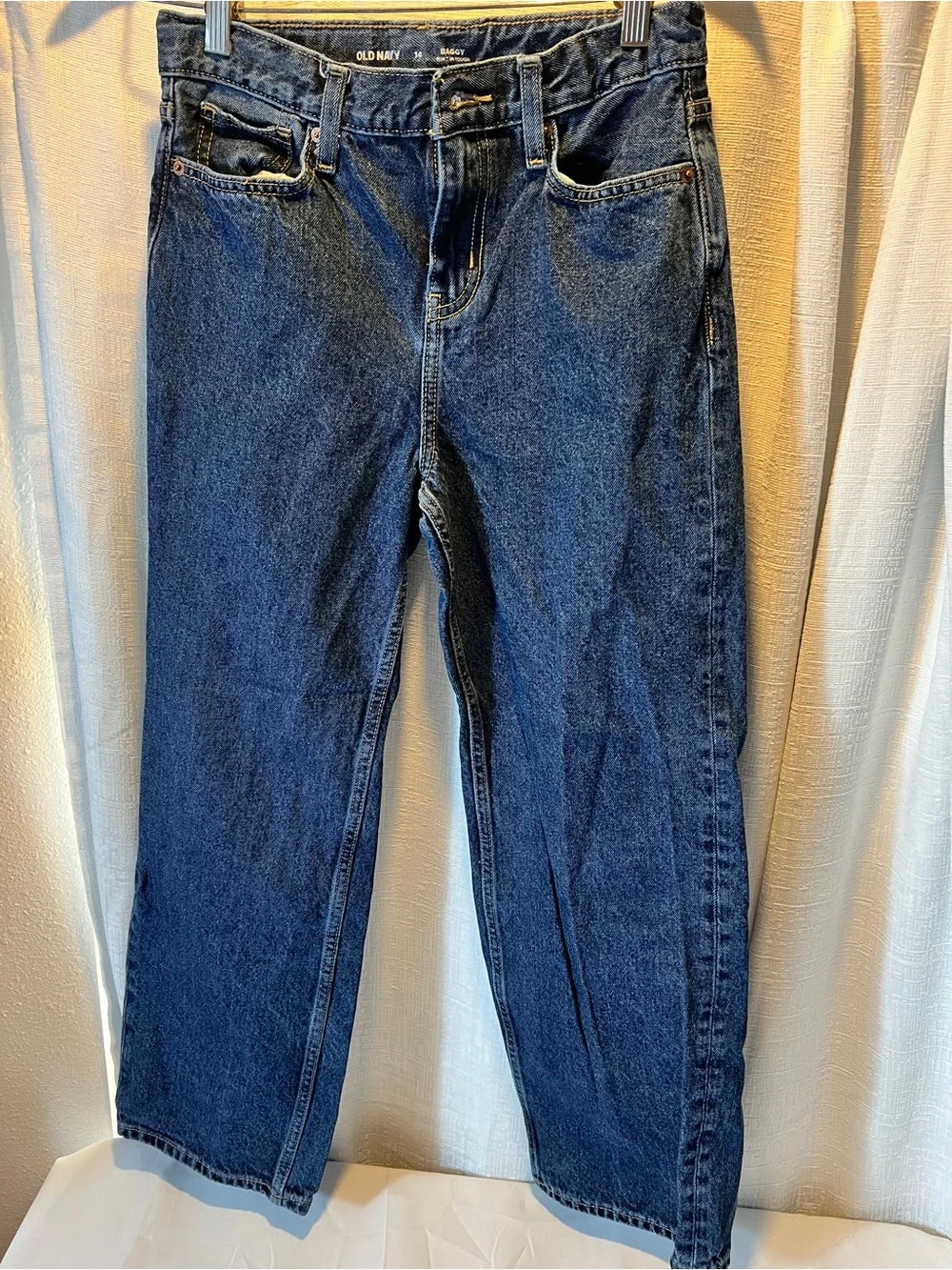 Old Navy BOYS  Dark Blue BAGGY WIDE LEG JEANS SIZE 14